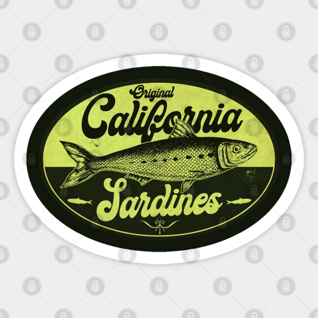 Green California Sardines Sticker by CTShirts